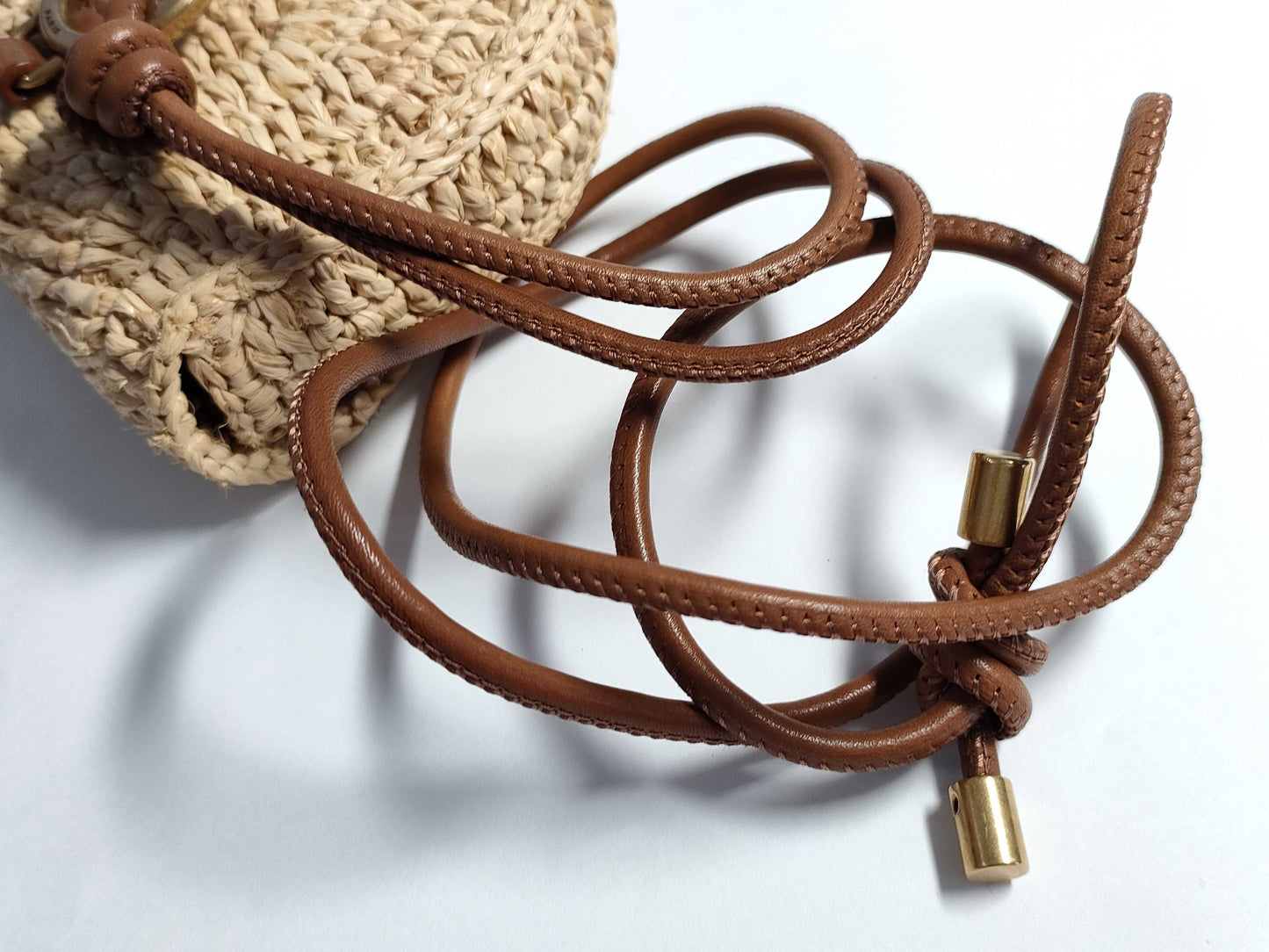 SAINT LAURENT Unused Mini Raffia Shoulder Bag