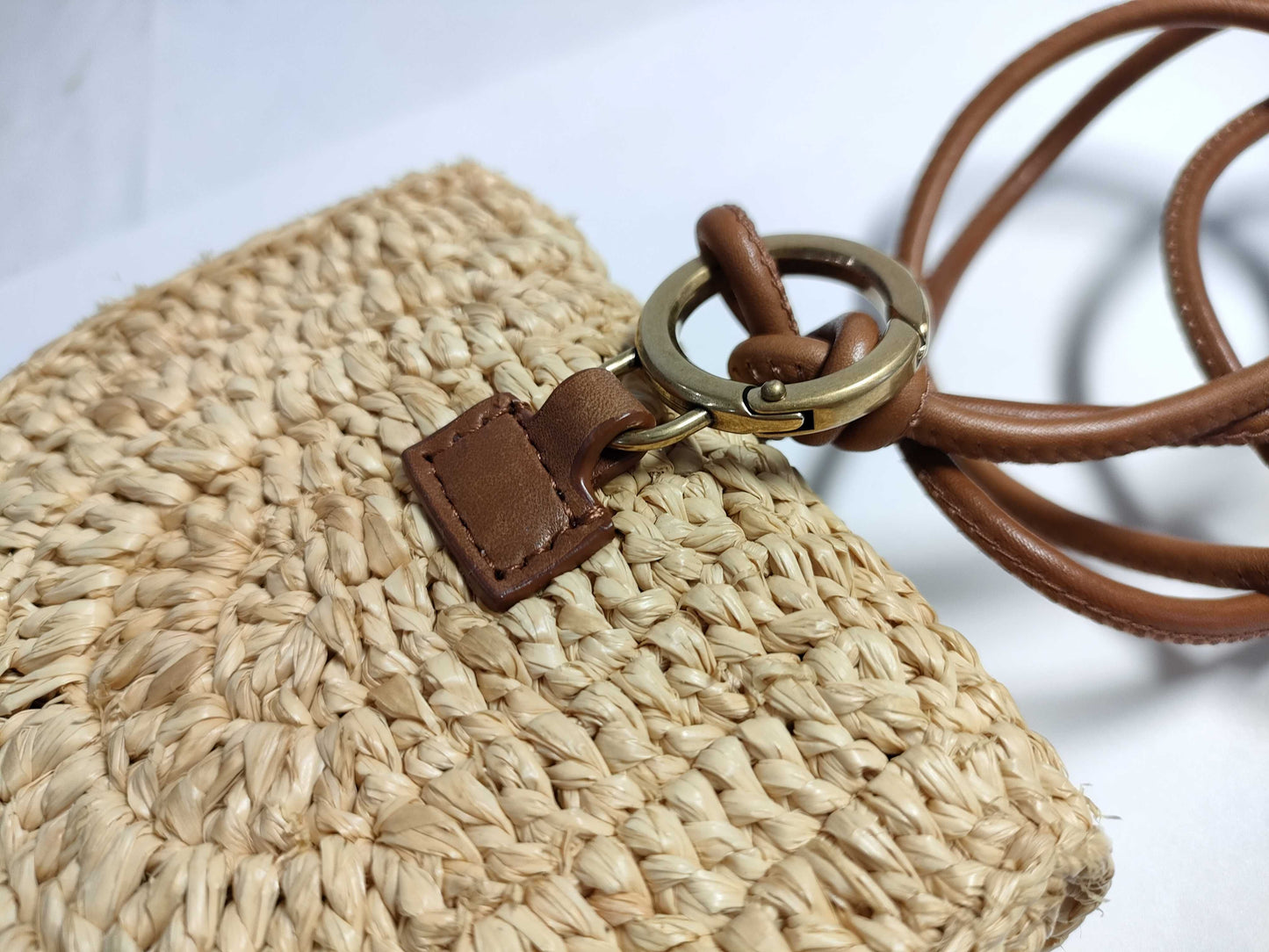 SAINT LAURENT Unused Mini Raffia Shoulder Bag