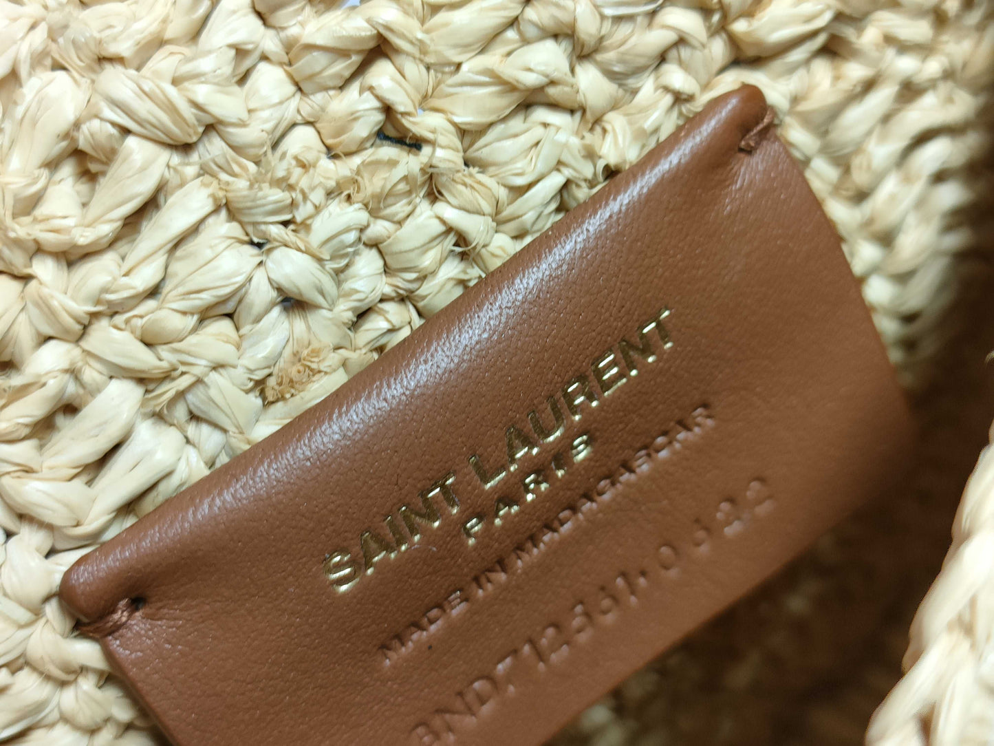 SAINT LAURENT Unused Mini Raffia Shoulder Bag