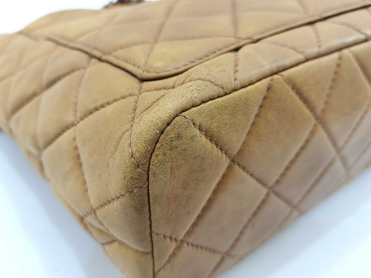 CHANEL Lamb Matelasse Tortoiseshell Chain Tote Bag with Seal