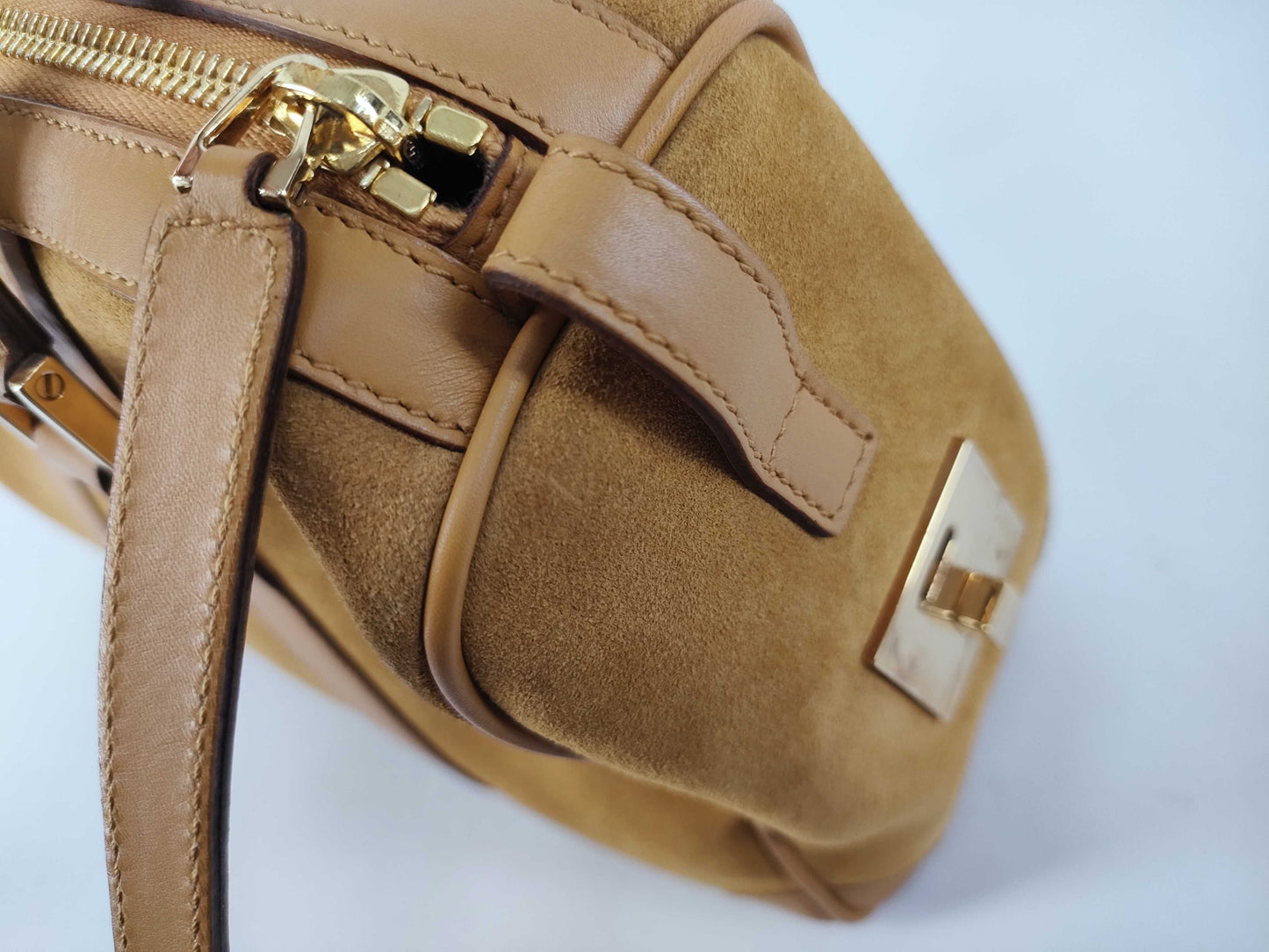 GUCCI Suede Mini Boston Bag 000.0851 Handbag
