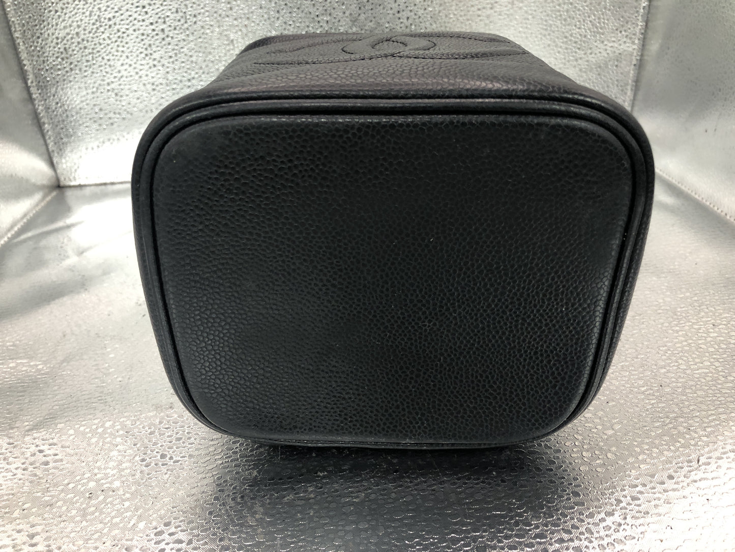 CHANEL Coco Mark Vertical Vanity Bag A01998 Caviar Skin Black Vanity Bag