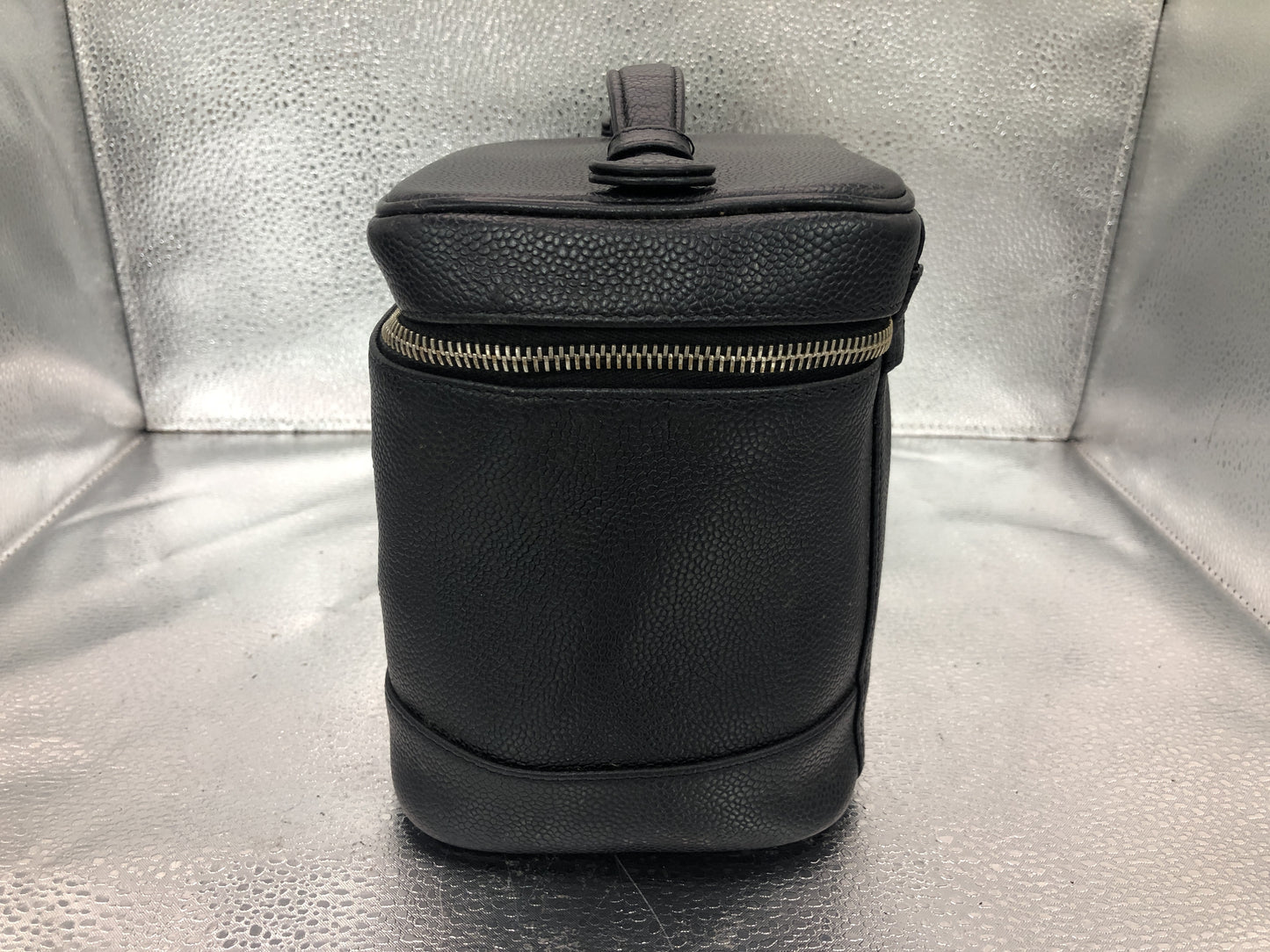 CHANEL Coco Mark Vertical Vanity Bag A01998 Caviar Skin Black Vanity Bag