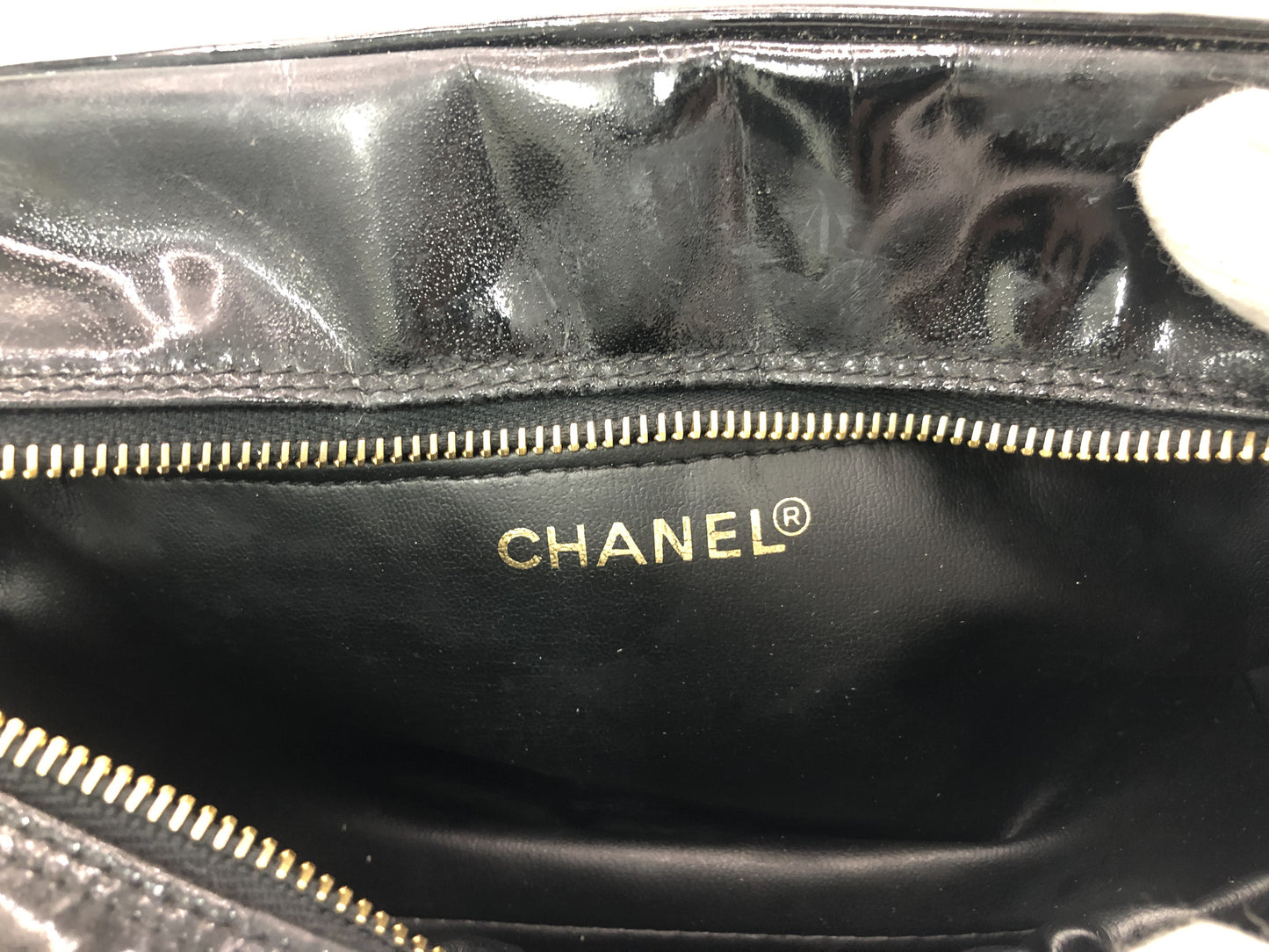 CHANEL Deca Coco Clutch Bag with Seal, 4129266, with Guarantee Card, Patent Leather, Black Clutch Bag