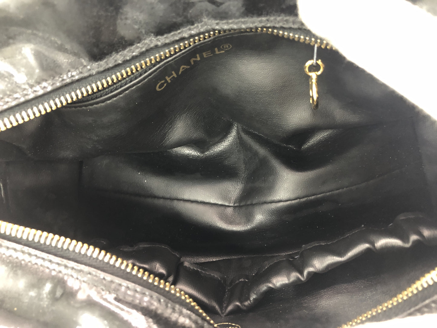 CHANEL Deca Coco Clutch Bag with Seal, 4129266, with Guarantee Card, Patent Leather, Black Clutch Bag