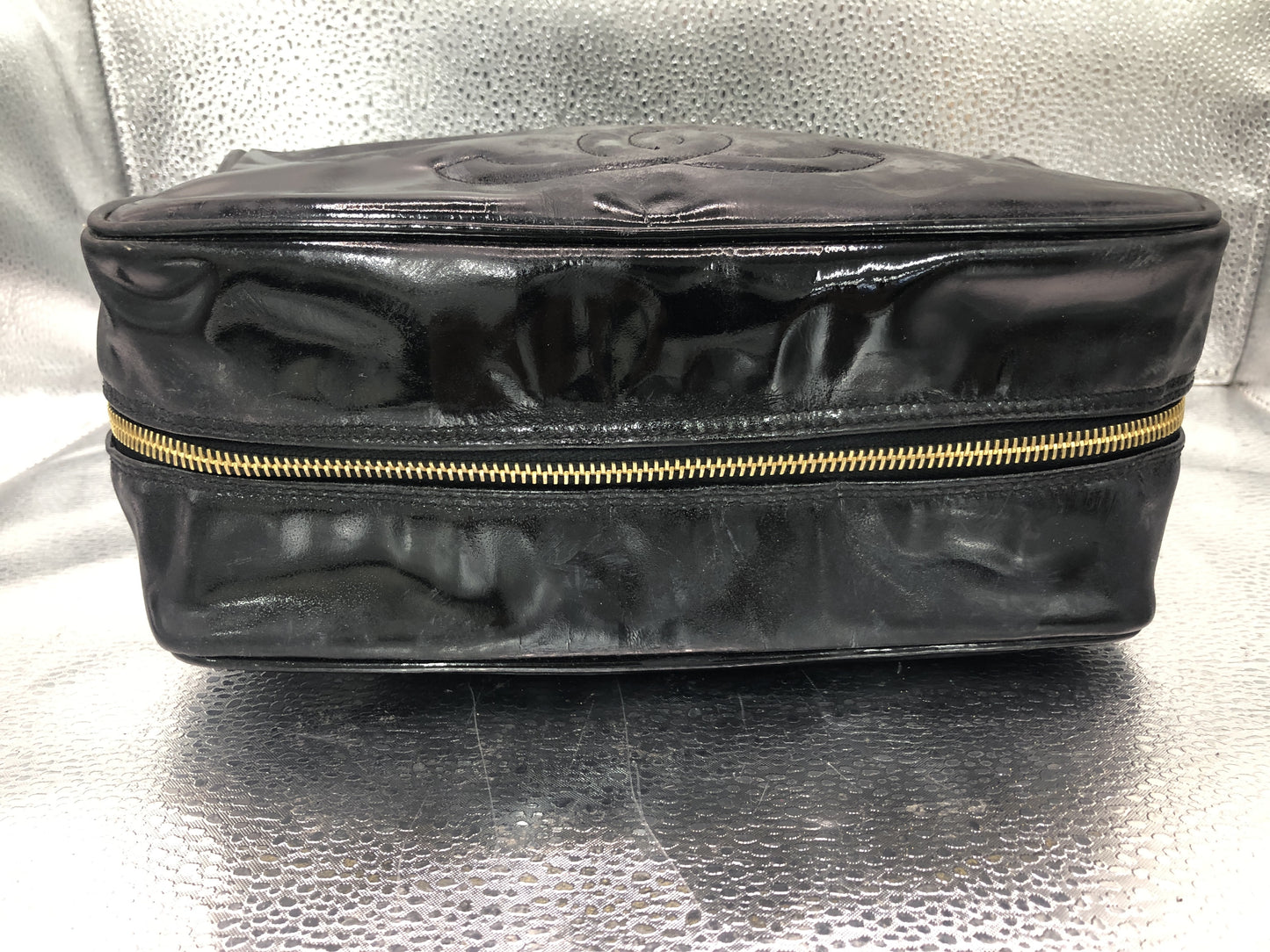 CHANEL Deca Coco Clutch Bag with Seal, 4129266, with Guarantee Card, Patent Leather, Black Clutch Bag