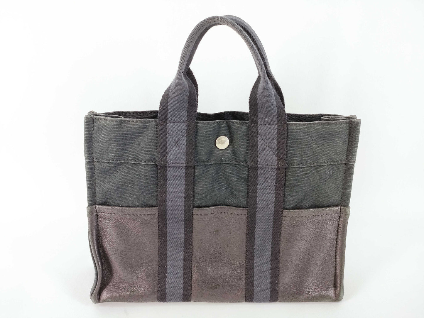 HERMES Foul Tou Foul Tou PM Half Leather Black Tote Bag