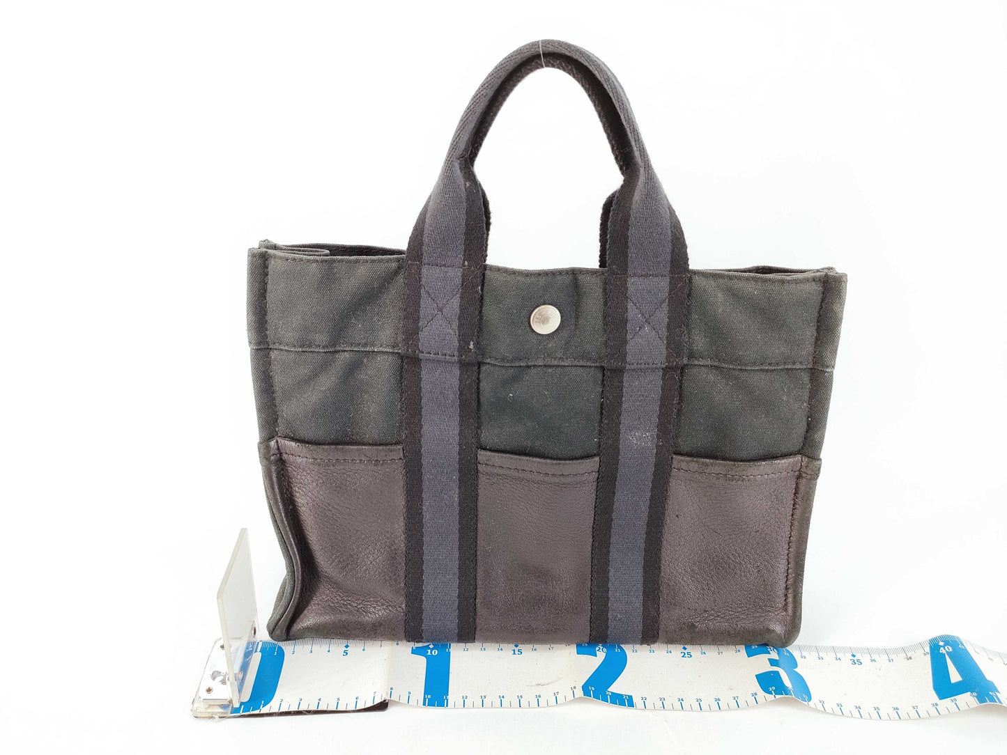 HERMES Foul Tou Foul Tou PM Half Leather Black Tote Bag