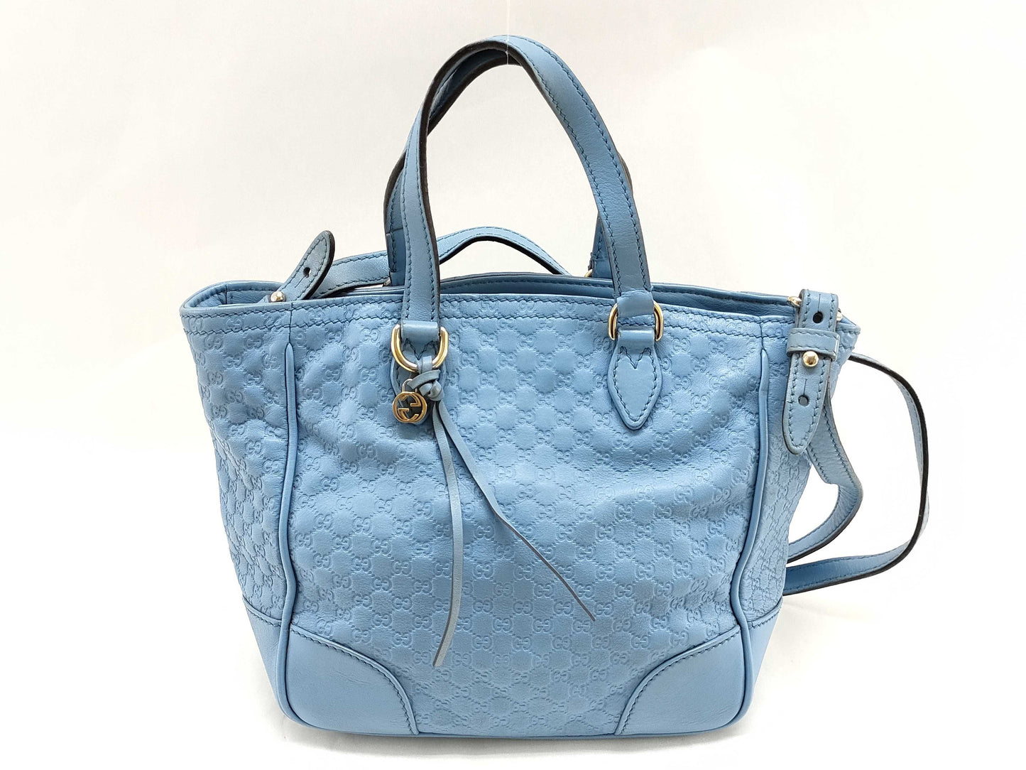 GUCCI Guccissima Gucci 449241 Handbag Shoulder Bag 2-way Shima Blue Handbag