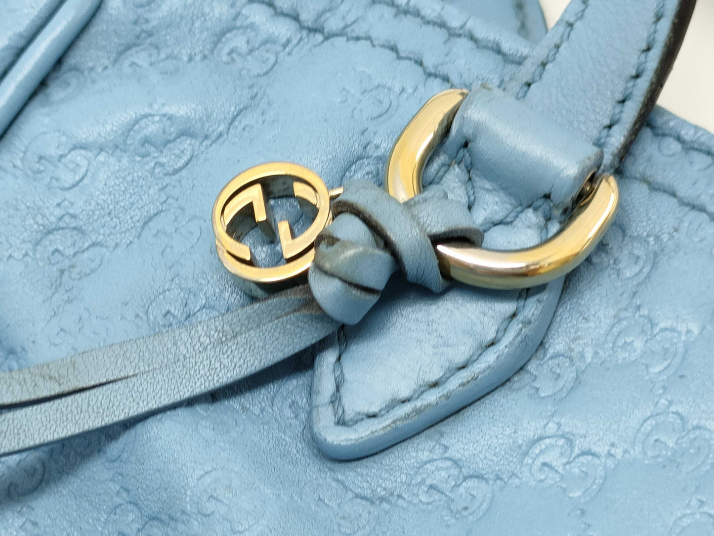 GUCCI Guccissima Gucci 449241 Handbag Shoulder Bag 2-way Shima Blue Handbag