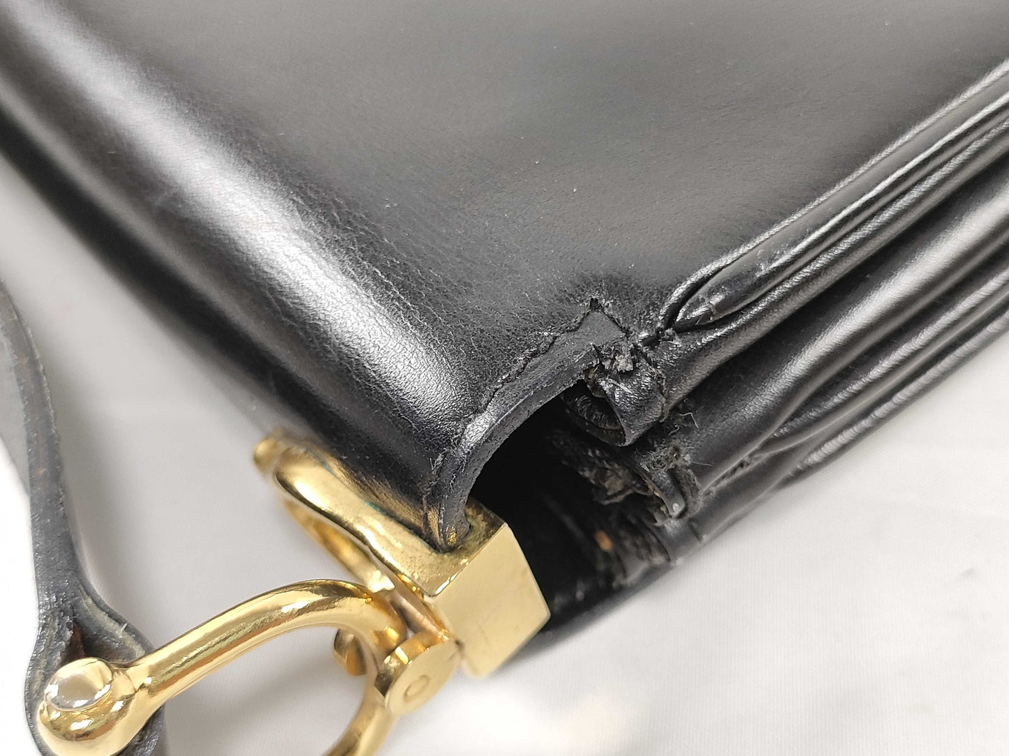CELINE Shoulder Bag Leather Black Shoulder Bag
