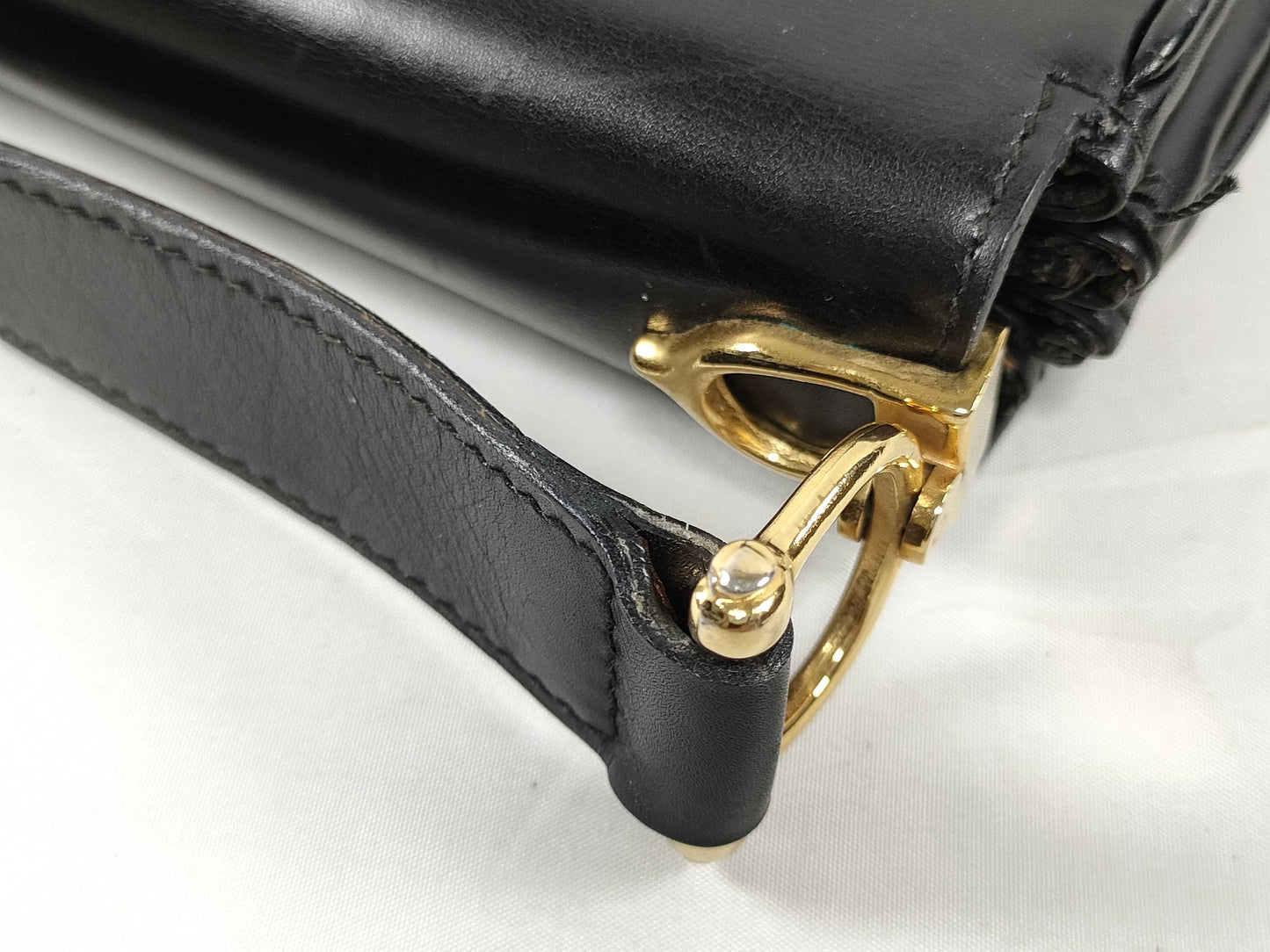 CELINE Shoulder Bag Leather Black Shoulder Bag