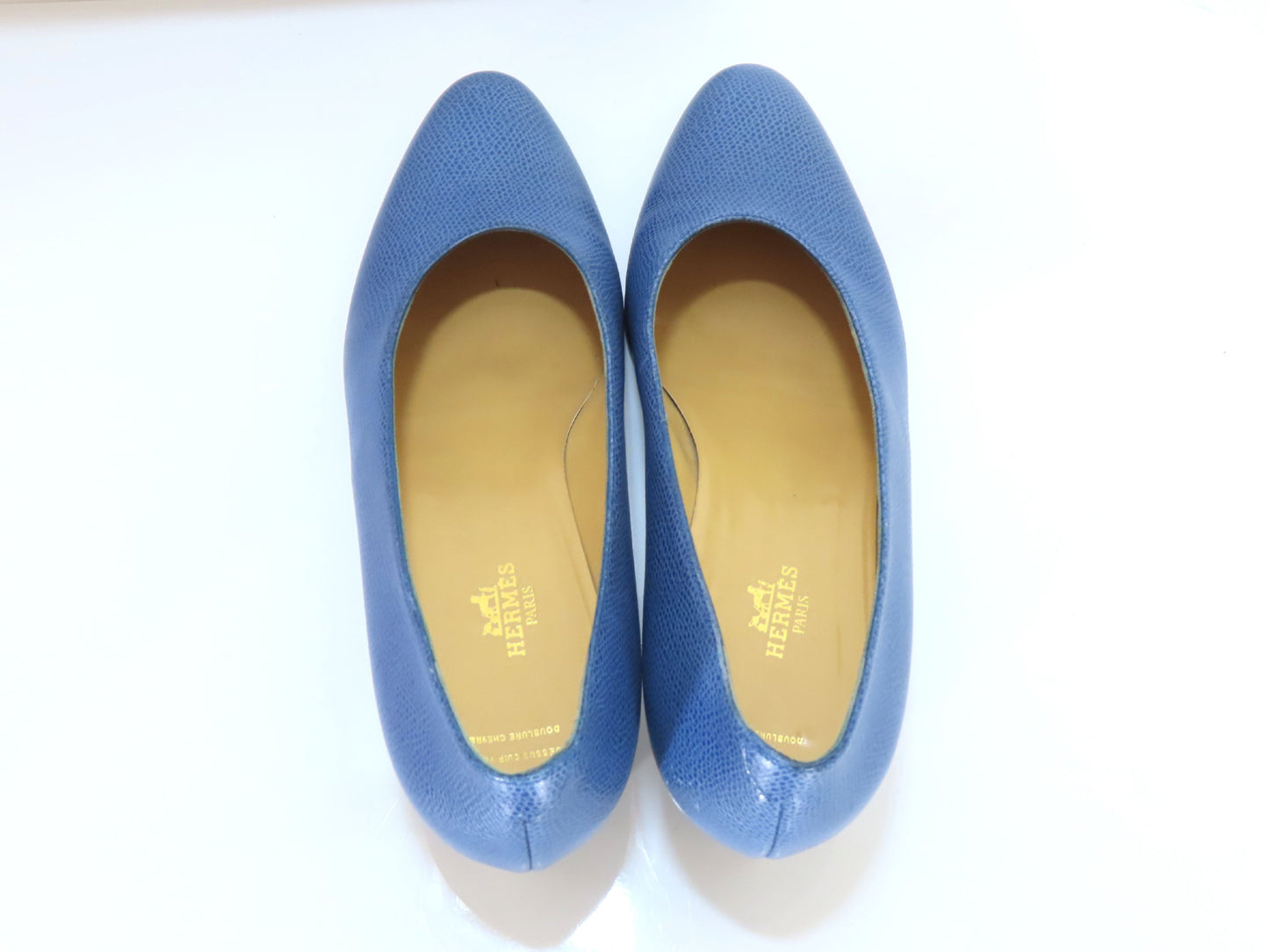 HERMES shoes blue pumps