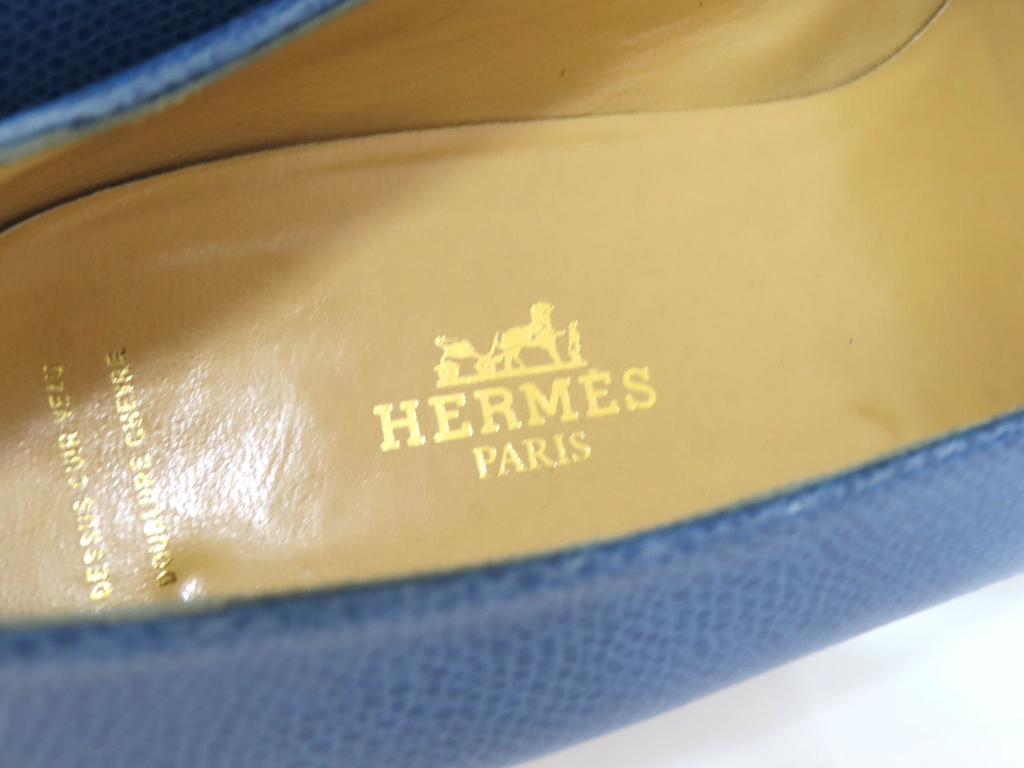 HERMES shoes blue pumps