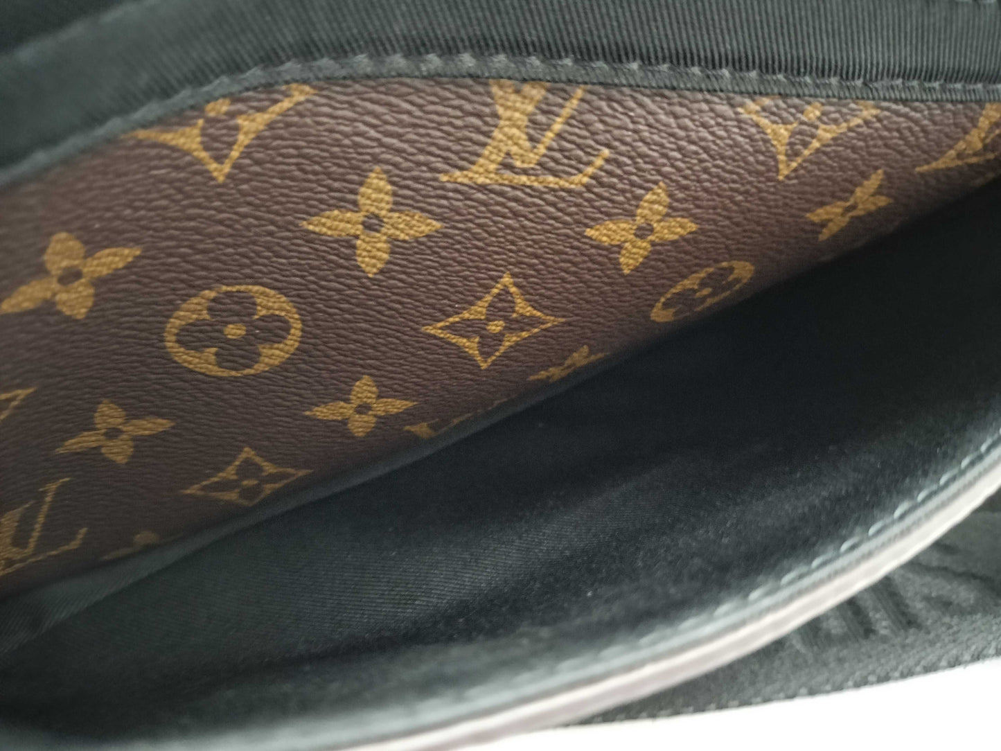 LOUIS VUITTON M45806 Monogram Macassar S-Lock Shoulder Bag, Brown, RFID Enabled