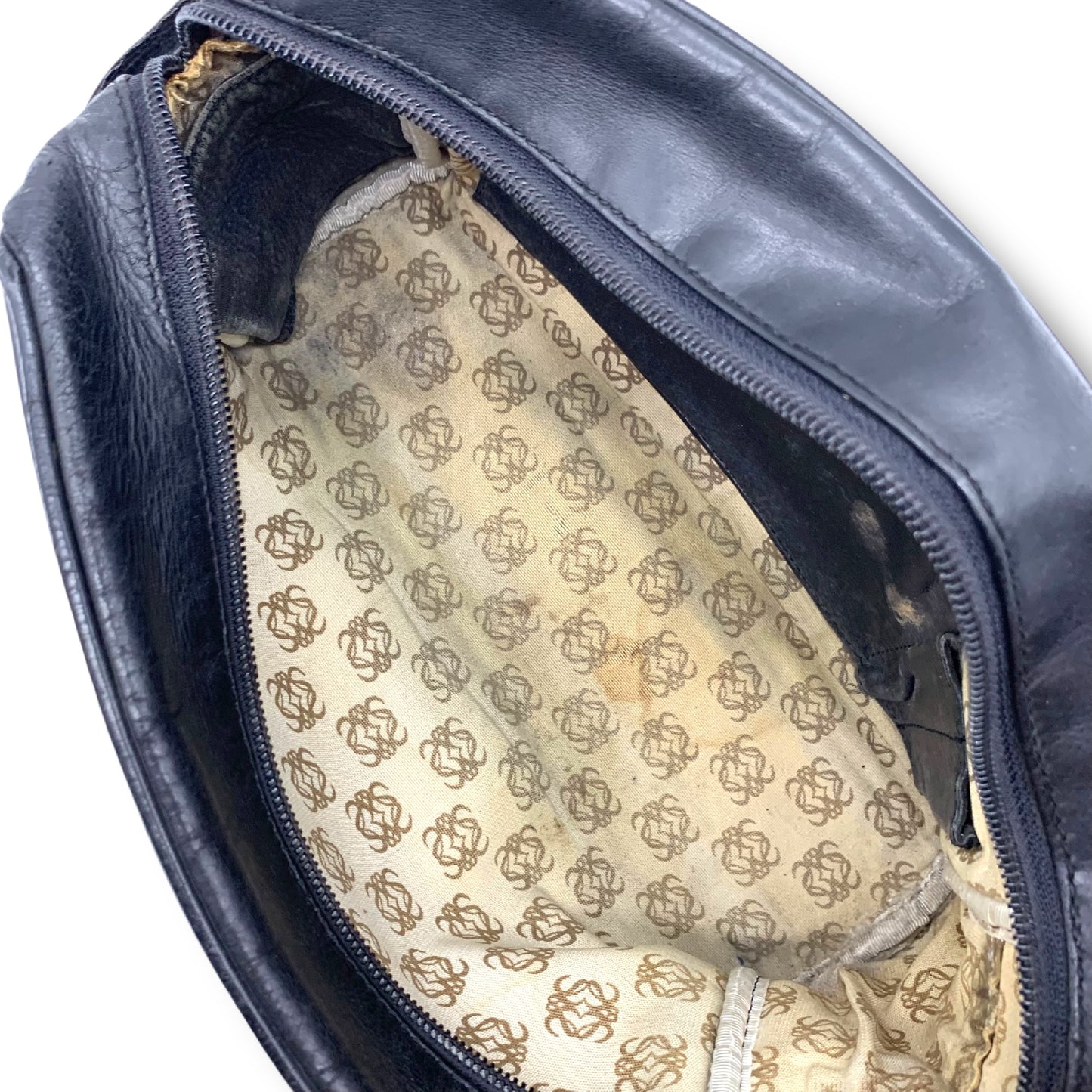 LOEWE Leather Anagram Clutch Bag Black Second Bag