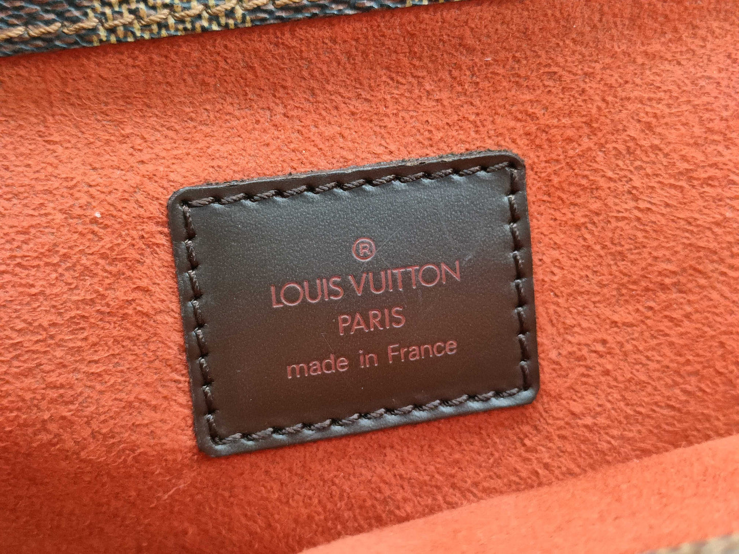 LOUIS VUITTON N51123 Damier Parioli PM Tote Bag, Brown Leather, Damier N51123/AR1002