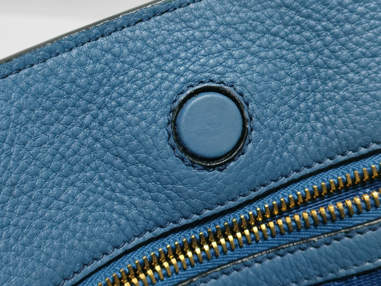 PRADA Prada Handbag Tote Bag Blue Leather Handbag