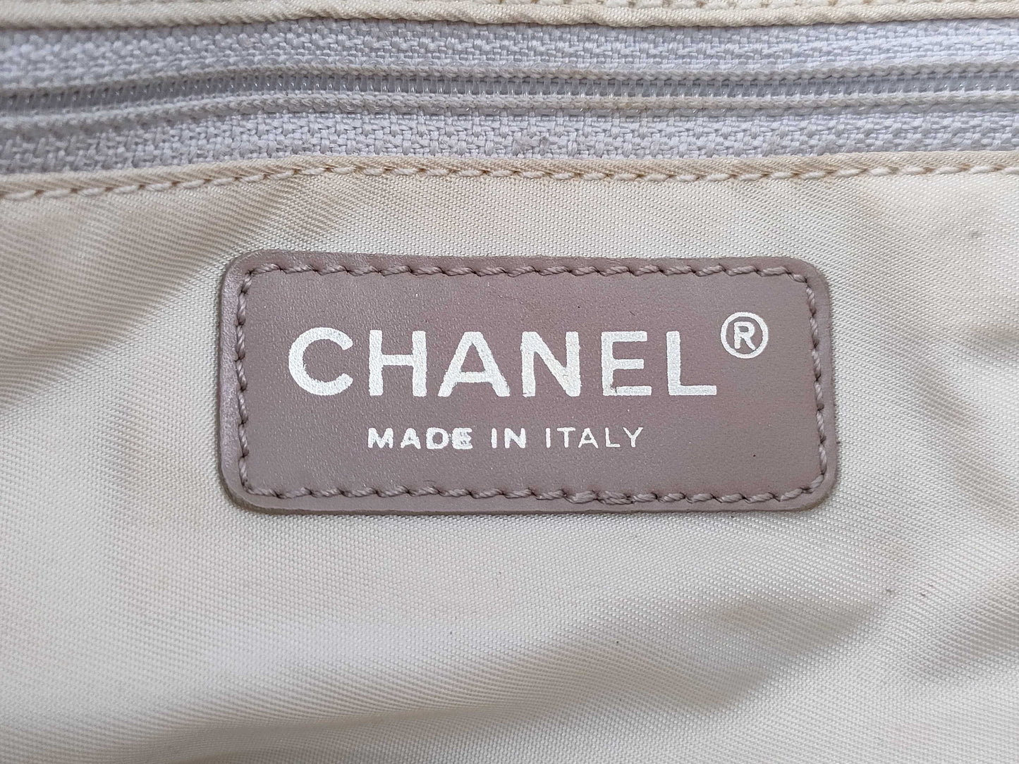 CHANEL New Travel Line Nylon and Leather Tote Bag, Beige with Gold Hardware, 8713604, Handbag