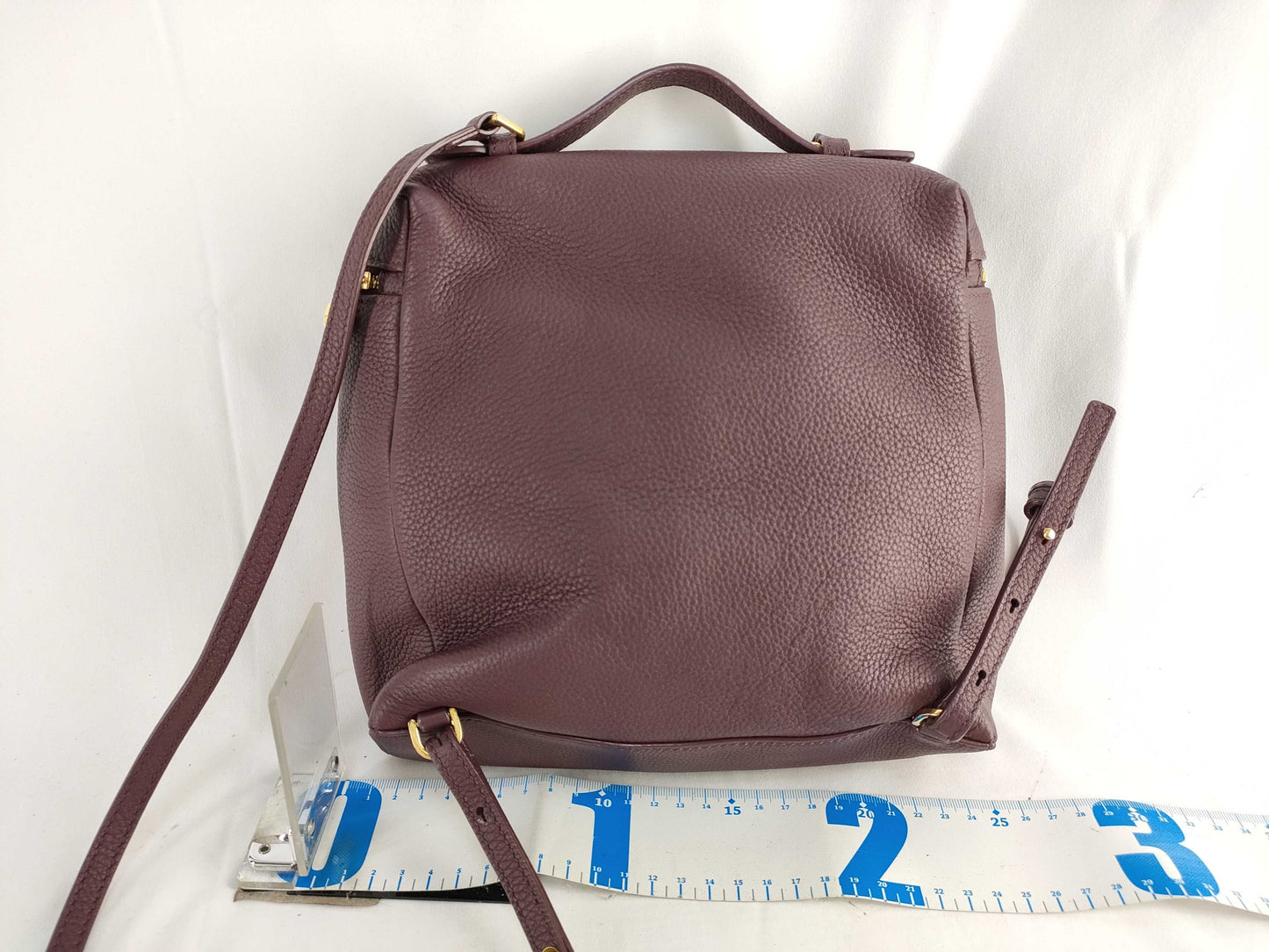 PH-Loro Piana Cowskin Leather Extra Pocket Backpack Burgundy 23cm Backpack