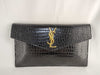 SAINT LAURENT FR-SAINT LAURENT CLUTCH MOC CROC YSL LOGO Clutch Bag