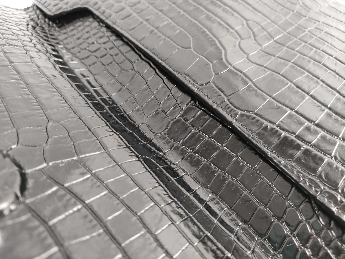 SAINT LAURENT FR-SAINT LAURENT CLUTCH MOC CROC YSL LOGO Clutch Bag