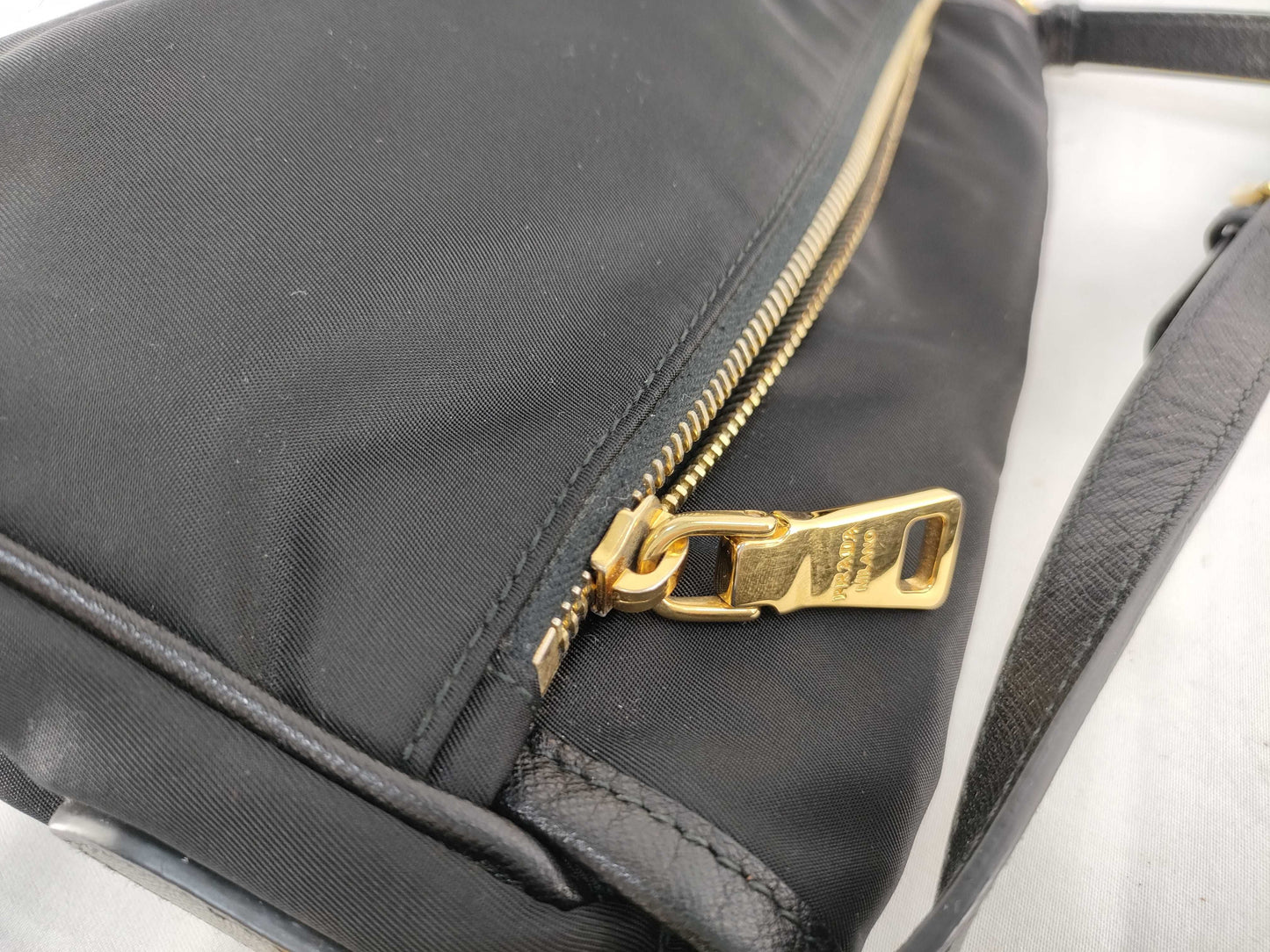 PRADA FR - Prada Shoulder bag Black Nylon Gold metal fittings Shoulder bag