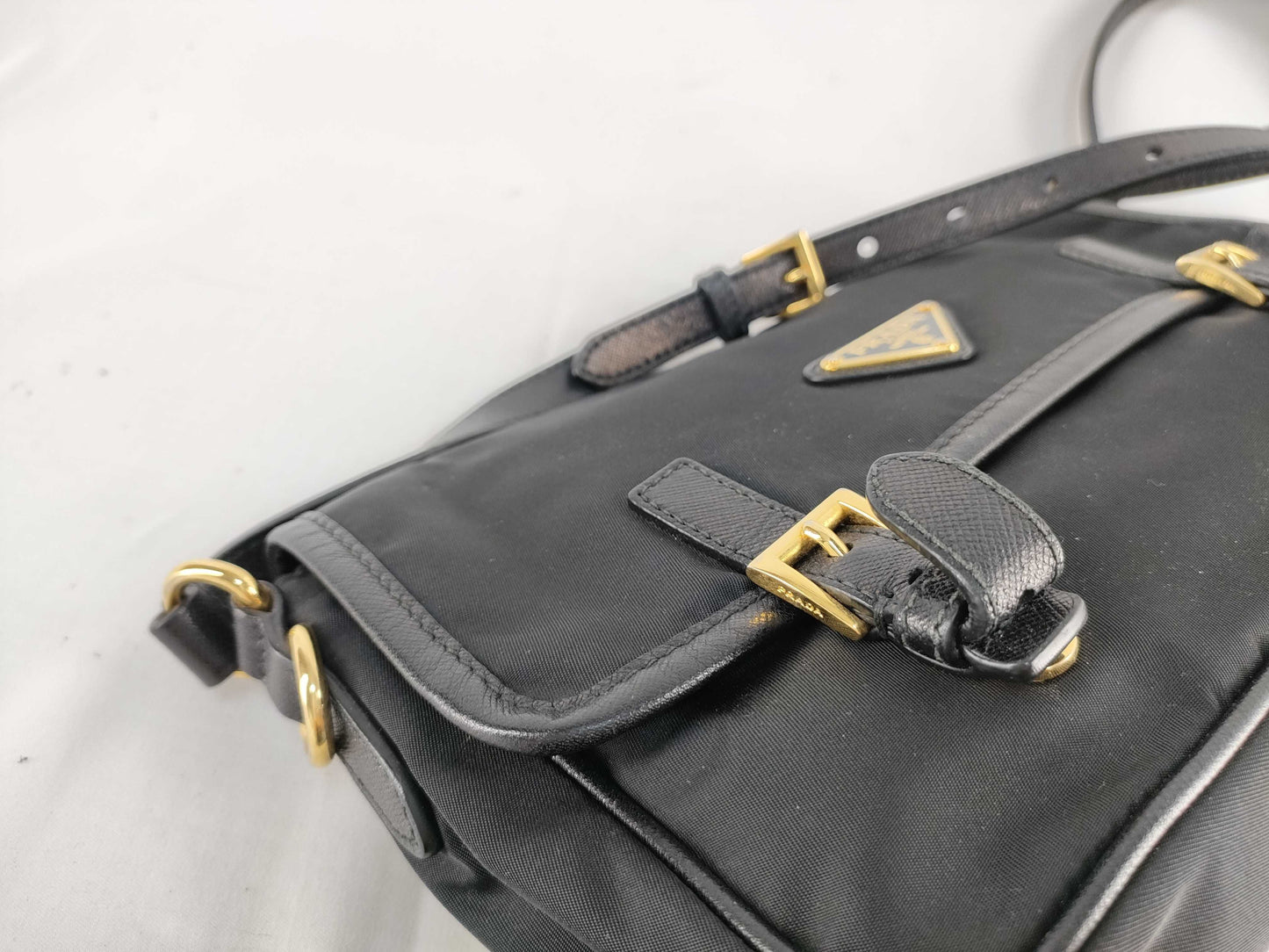 PRADA FR - Prada Shoulder bag Black Nylon Gold metal fittings Shoulder bag