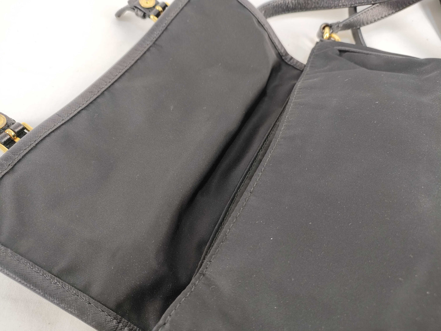 PRADA FR - Prada Shoulder bag Black Nylon Gold metal fittings Shoulder bag
