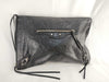 BALENCIAGA KR - Balenciaga 362967 Black Leather Classic Motor Clutch Bag