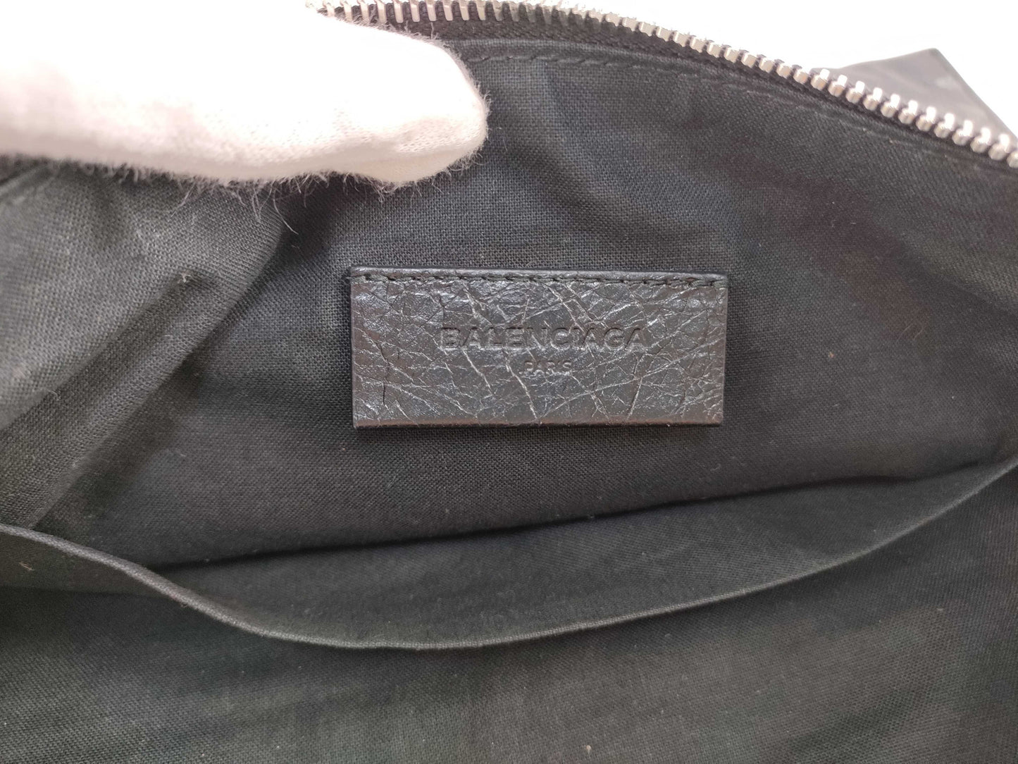 BALENCIAGA KR - Balenciaga 362967 Black Leather Classic Motor Clutch Bag
