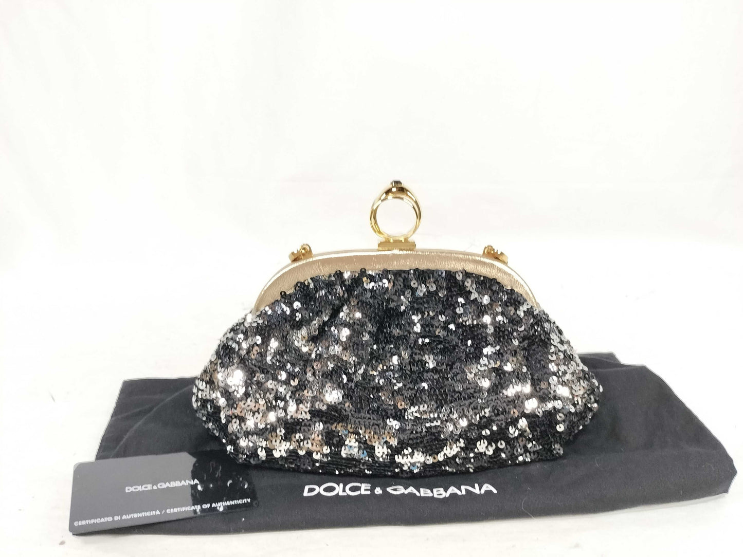 DOLCE&GABBANA DU-Dolce & Gabbana Shoulder Pouch Spancole Black Shoulder Bag