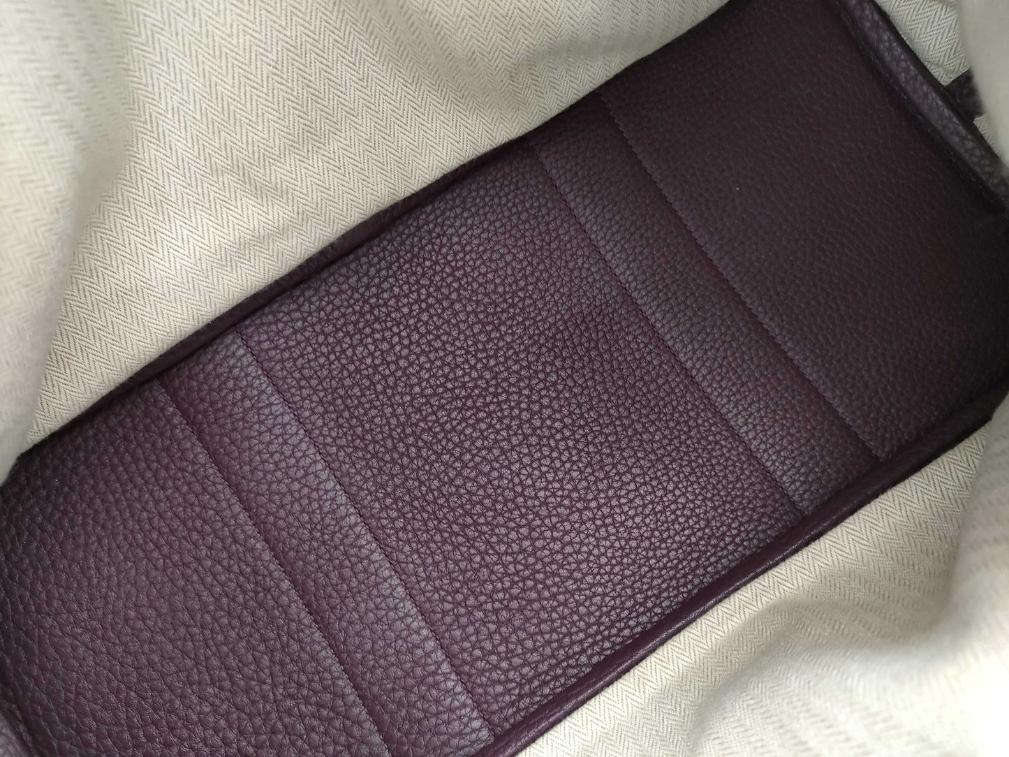 HERMES Garden Party PM Negonda Cassis Tote Bag with Silver Hardware and Twilly