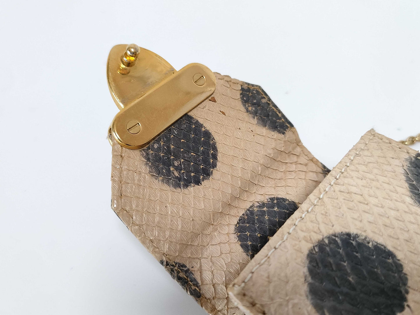 FENDI Polka Dot Lady Rock Python Shoulder Bag