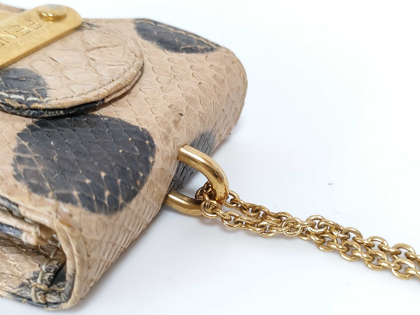 FENDI Polka Dot Lady Rock Python Shoulder Bag