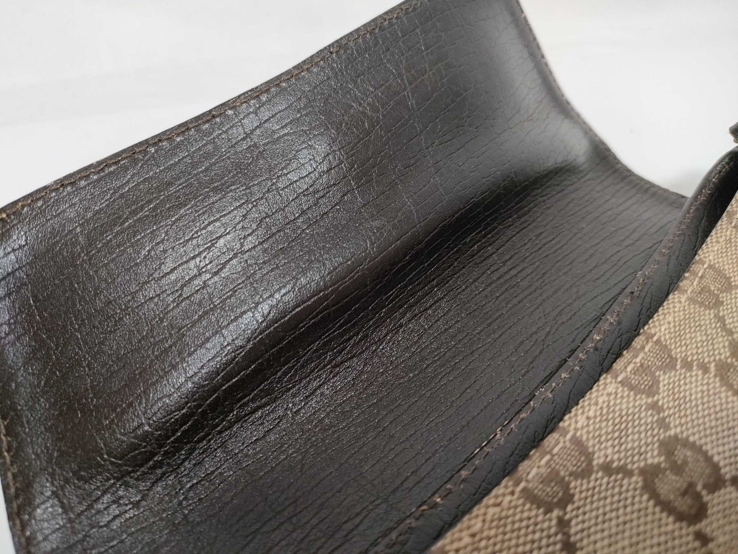 GUCCI GG Canvas Shoulder Bag with Horsebit Hardware and GG Pattern