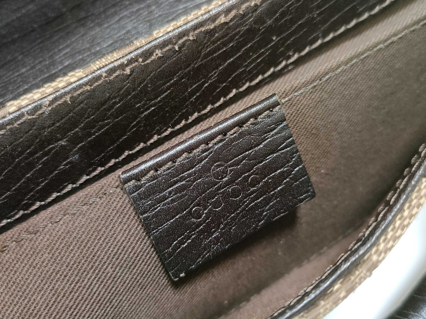 GUCCI GG Canvas Shoulder Bag with Horsebit Hardware and GG Pattern