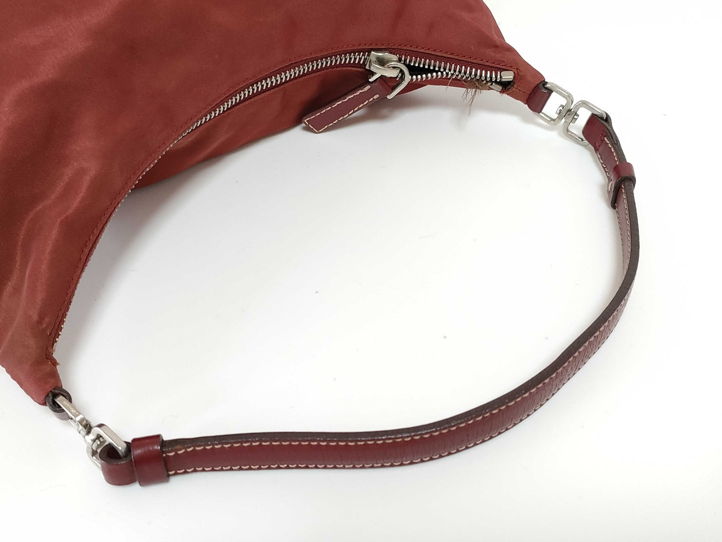 PRADA Nylon Triangle Logo Accessory Pouch Handbag