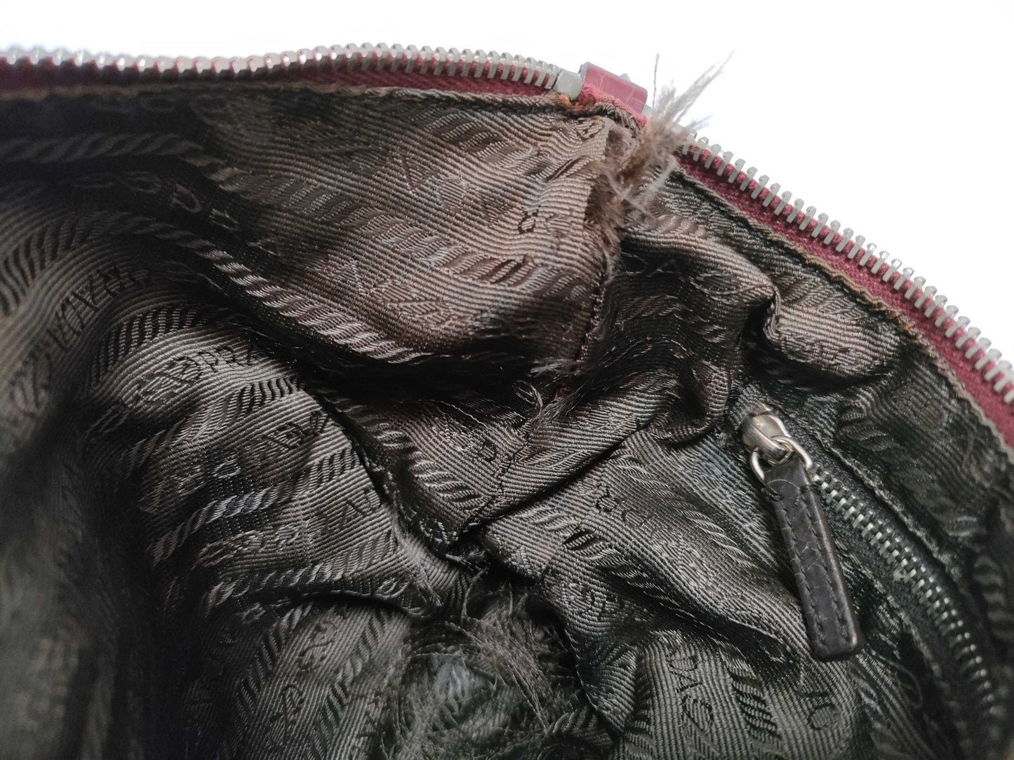 PRADA Nylon Triangle Logo Accessory Pouch Handbag