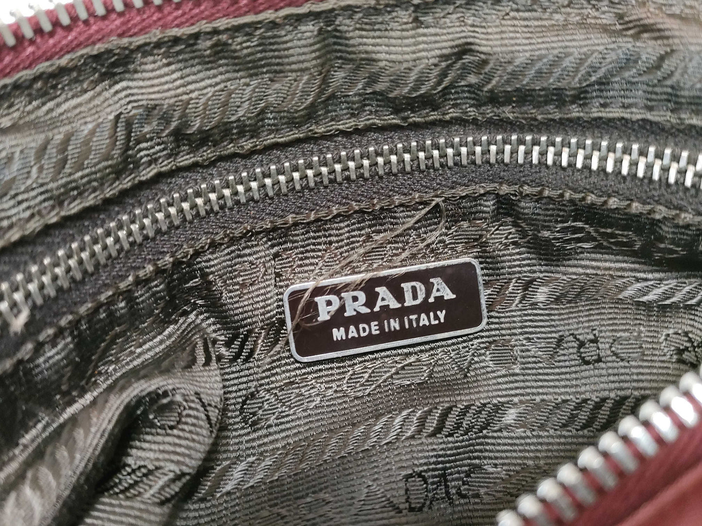 PRADA Nylon Triangle Logo Accessory Pouch Handbag