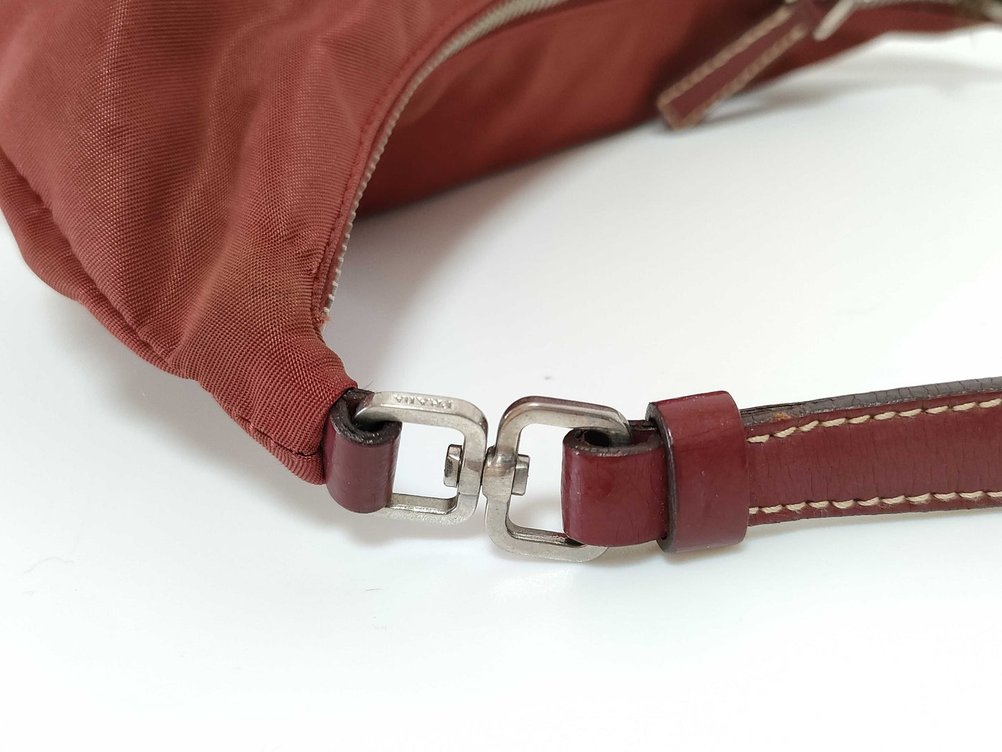 PRADA Nylon Triangle Logo Accessory Pouch Handbag