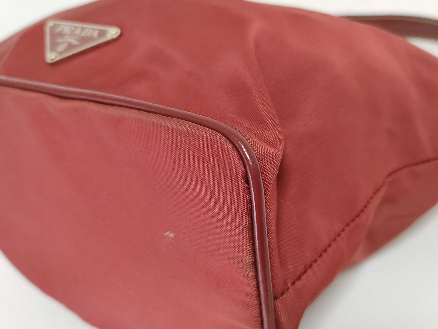 PRADA Nylon Triangle Logo Accessory Pouch Handbag