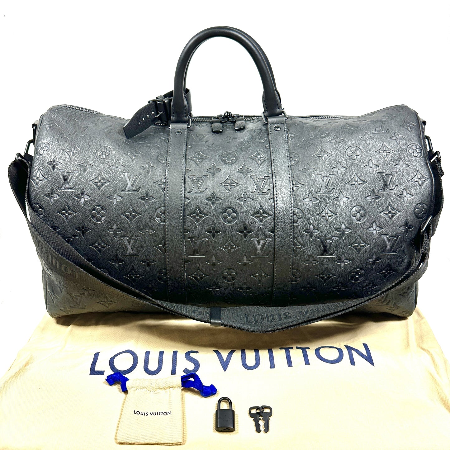 LOUIS VUITTON Boston Bag M44810 2024 Monogram Shadow Keepall Bandouliere 50 Boston Bag
