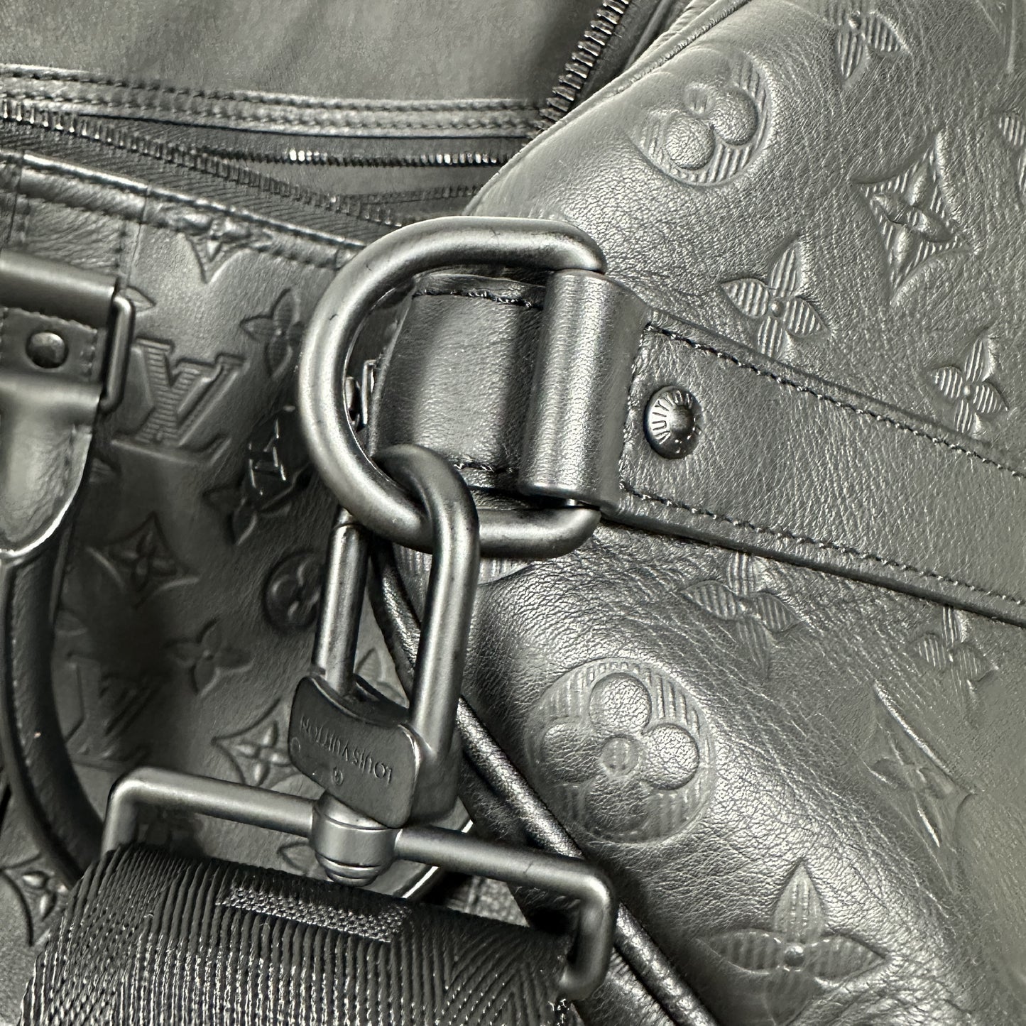 LOUIS VUITTON Boston Bag M44810 2024 Monogram Shadow Keepall Bandouliere 50 Boston Bag