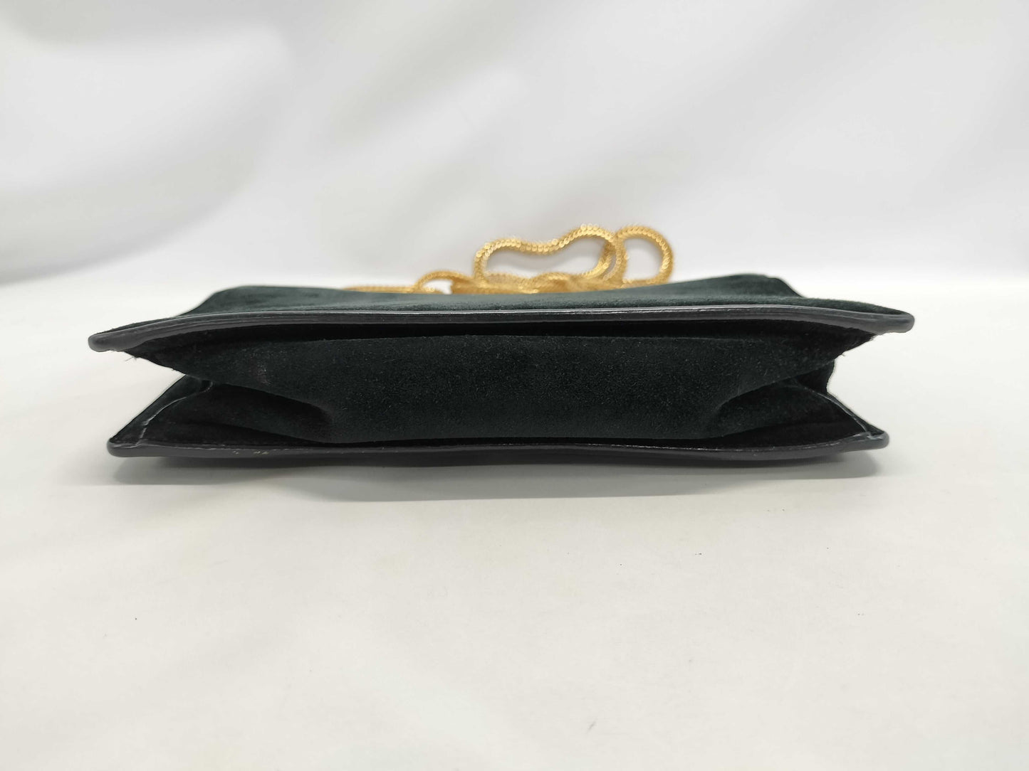 SAINT LAURENT SAINT LAURENT Chain Shoulder Bag Black with Gold Hardware and Suede Shoulder Bag