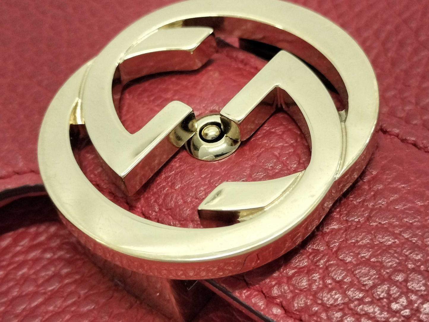 GUCCI GUCCI Chain Shoulder Bag Interlocking G 510304 Red Gold Hardware Leather 568024 Shoulder Bag