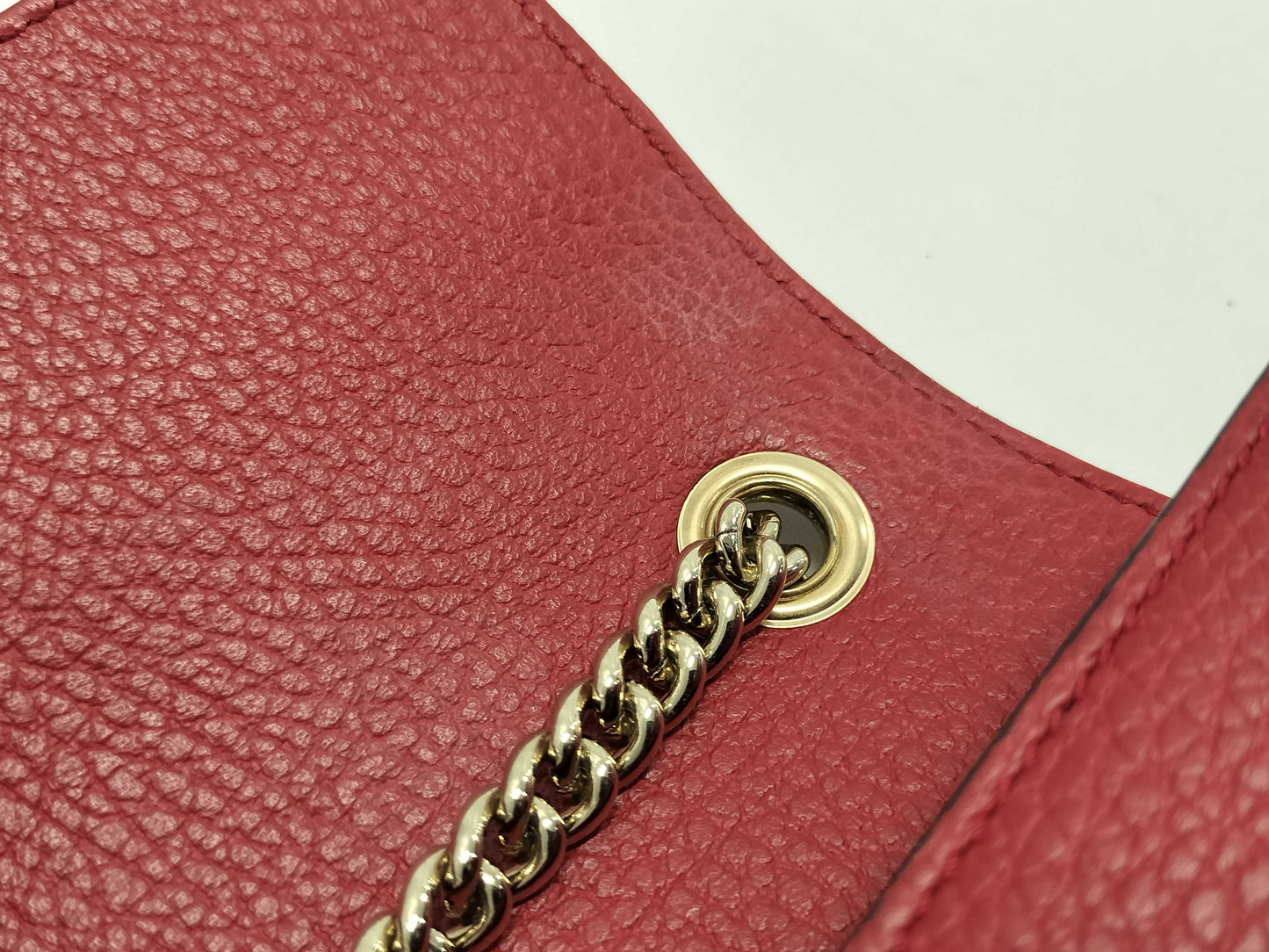 GUCCI GUCCI Chain Shoulder Bag Interlocking G 510304 Red Gold Hardware Leather 568024 Shoulder Bag