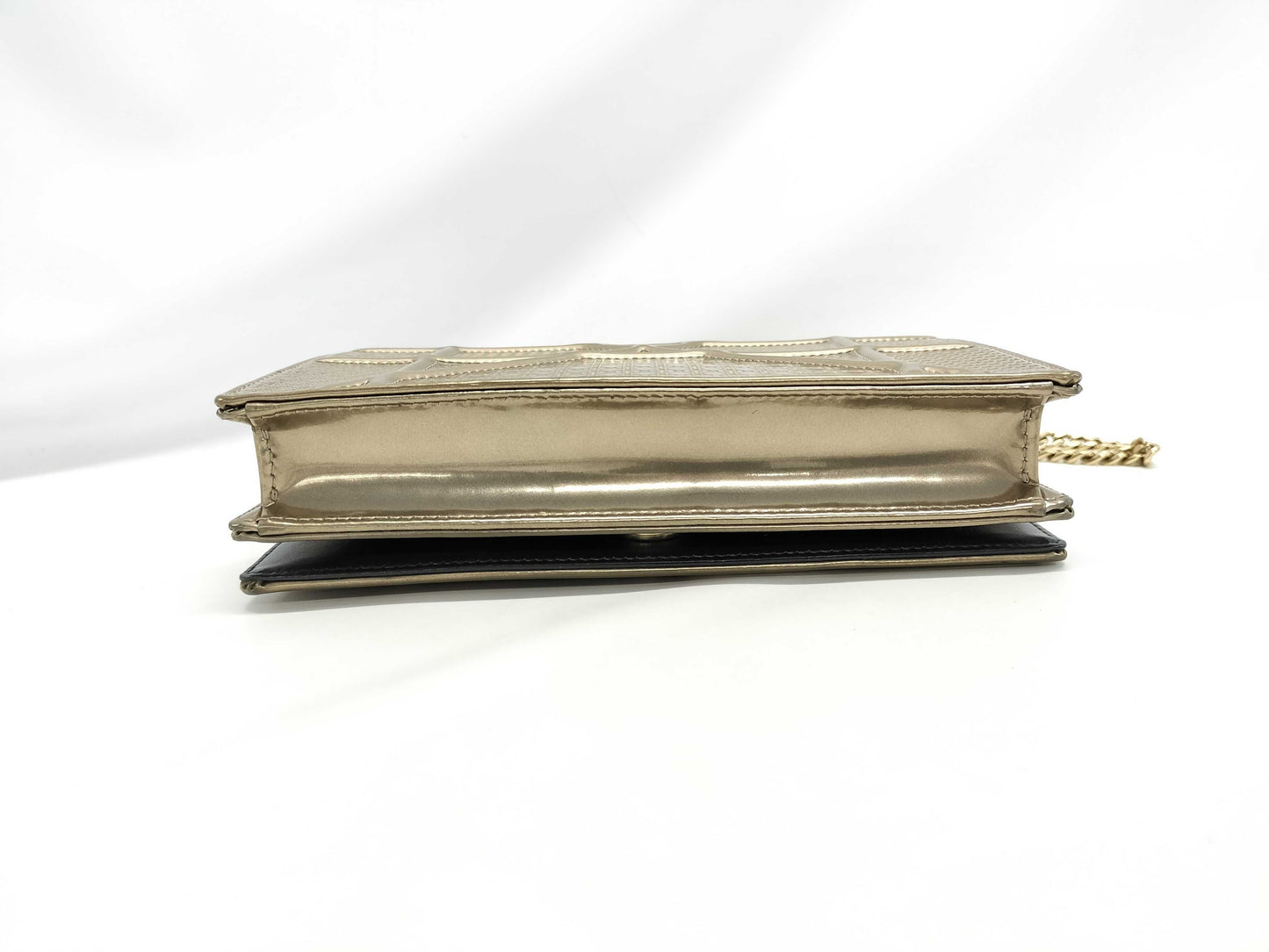 Dior Diorama Chain Wallet Gold with Gold Hardware Leather Shoulder Bag