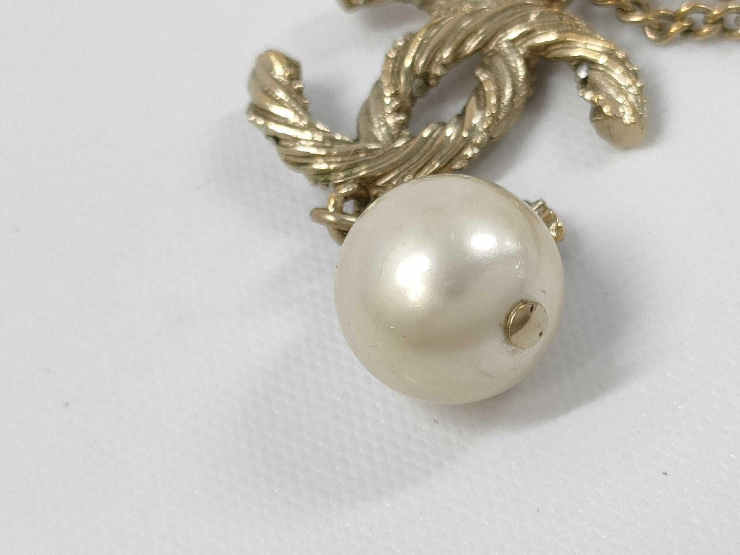 CHANEL Coco Mark Pearl Necklace B14C Necklace