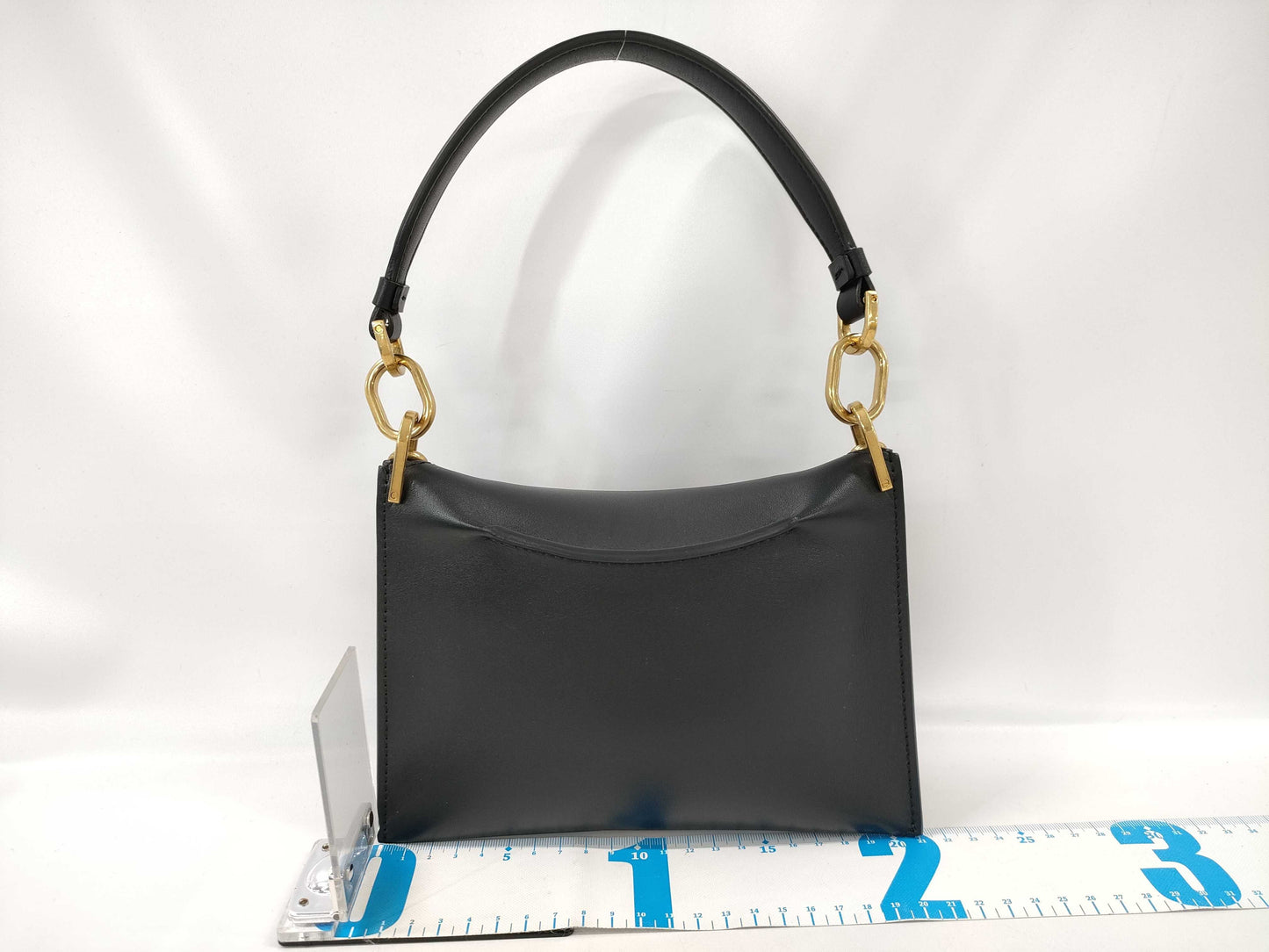 TODS Kate Black Leather Shoulder Bag with Gold Hardware